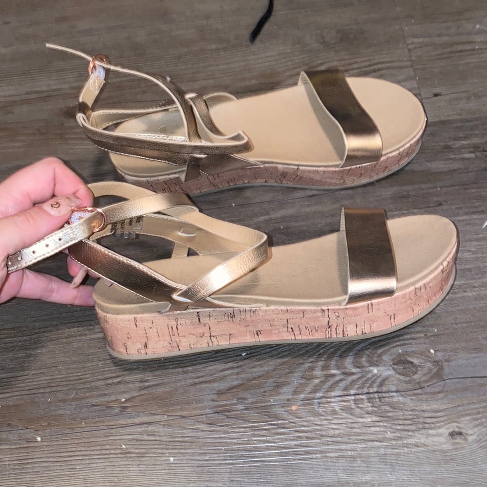 Gold platform sandals